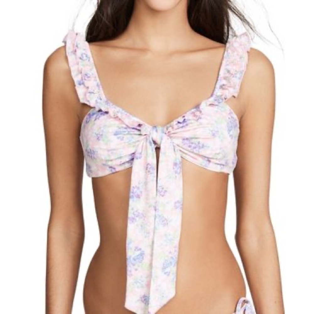NWT LoveShackFancy Palm Bikini Top
